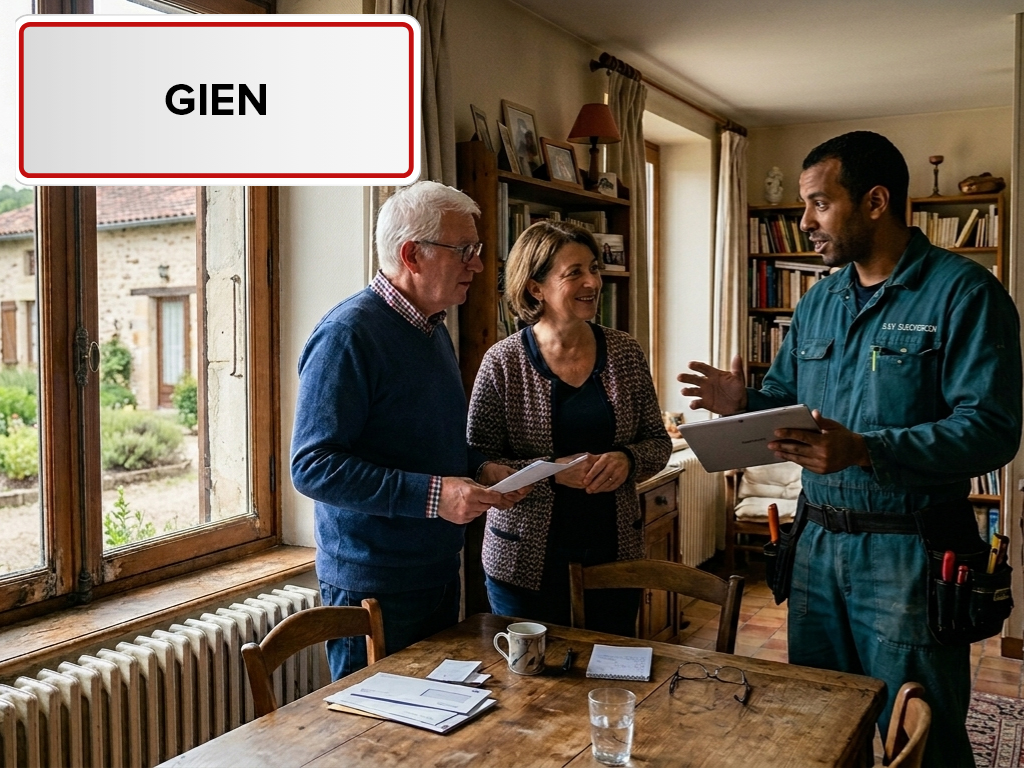 Installation de pompe à chaleur à Gien (45500) dans le Loiret